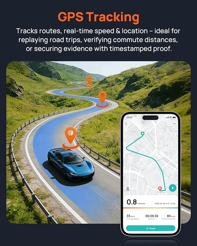 70mai 2.7K Dash Cam Front A500S, 1944P Dash Camera for Cars with Sony IMX335, Dashcam Built-in WiFi GPS, Optional Rear Dashcam, ADAS, 2'' IPS LCD Screen, 24H Parking Mode, WDR, Super Night Vision