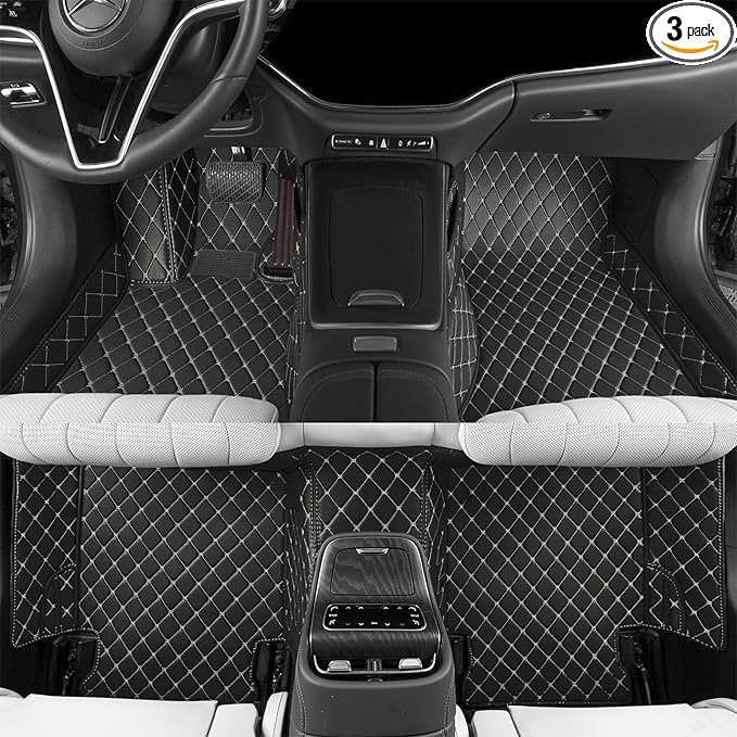 Luxury car Floor mats are for 99% of Vehicle Models,All Weather car Floor mats Provide Comprehensive Protection for Vehicles,Floor mats for car Personalized Customization! (Black Rice)