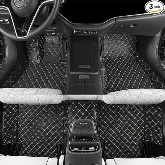 Luxury car Floor mats are for 99% of Vehicle Models,All Weather car Floor mats Provide Comprehensive Protection for Vehicles,Floor mats for car Personalized Customization! (Black Rice)