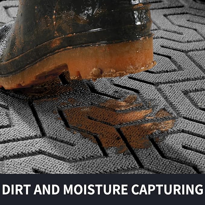 Yimobra Large Door Mat Outside Entrance 47x32, Waterproof Heavy Duty Outdoor Mats for Front Door, Non Slip Rubber Entry Mat for Garage Patio Indoor, Easy Clean, Grey