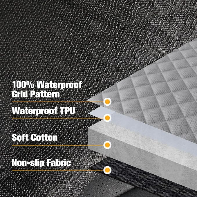 PETICON Waterproof Scratchproof Pet Bench Seat Covers for Cars, Trucks, SUVs, Nonslip Durable Back Seat Cover for Dogs, Washable Backseat Protection, Gray