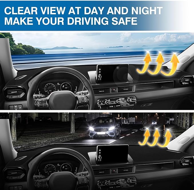 KUST Car Dash Cover for 2023 2024 2025 2026 Honda Pilot (Without HUD) Polyester Dashboard Cover Non-Slip Interior Accessories for Pilot Custom Fit Dash Mat Sunshade Windshield No Glare Black