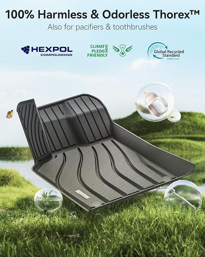 3W Floor Mats Compatible for Porsche Macan 2014-2025 TPE All Weather Custom Fit Floor Liner 1st and 2nd Row Car Mats Black