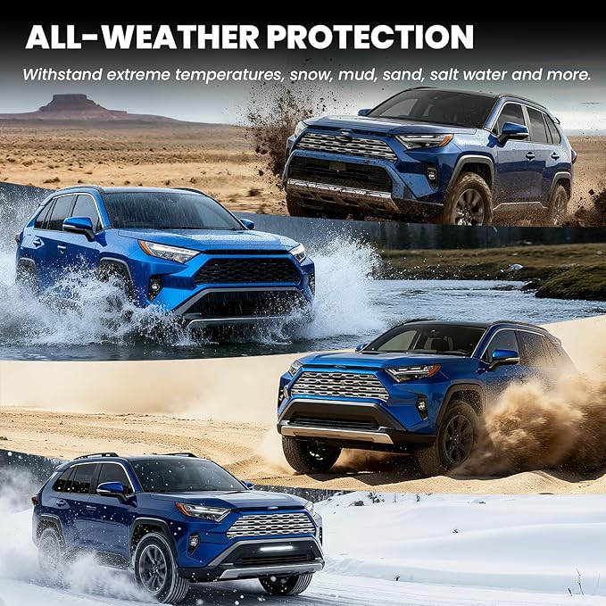 LASFIT Floor Mats&Trunk Mat Fit for Toyota RAV4 2019-2025 (Only Fit Hybrid) All Weather TPE Mats Custom Fit Floor Liner for Toyota RAV 4 1st and 2nd Row Full Set Car Mats and Cargo Liner, Black