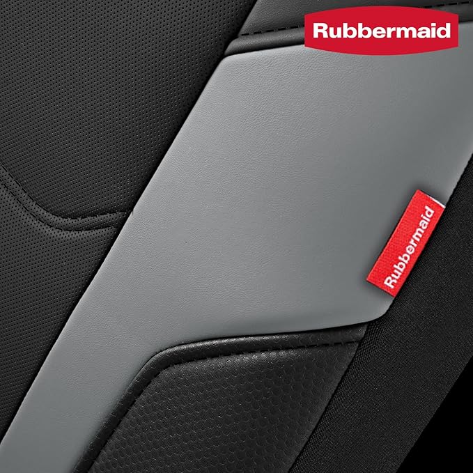Rubbermaid Leather Car Seat Cover – Universal Front Seat Cover, Airbag Compatible, Easy to Install, Water-Resistant and Durable Automotive Seat Cover for Cars, Trucks, SUVs, Vans – Gray