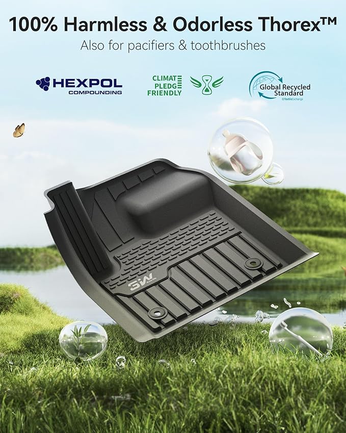 3W Floor mats & Cargo Liner fit for Range Rover Evoque 2020-2024 2025 2026,TPE All Weather Custom Fit Floor Liner Full Set Car Liners