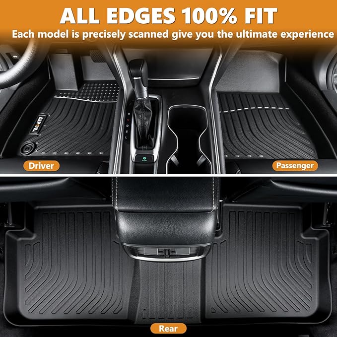 AIPOIL® Floor Mats for 2019-2025 BMW X7 40i, M50i, M60i (Only Fits 6 Seats) All Weather Protection TPE Anti-Slip Automotive Full Set Custom Car Mats Accessories - Black