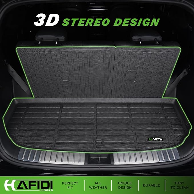 Floor Mats & Cargo Liner for Jeep Grand Cherokee L 2021-2025 (6-Passenger No Center Console) with Backrest Mat, All Weather TPE Heavy Duty Automotive Floor Liners Full Set Accessories Black