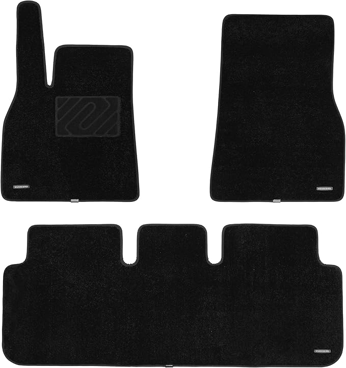 WENNEBIRD Superior Carpet Floor Mats for 2021-2025 Tesla Model S, 0.6-Inch Ultra-Thick, Noise-Reducing, All-Weather Waterproof Anti-Slip – 3-Pc Set
