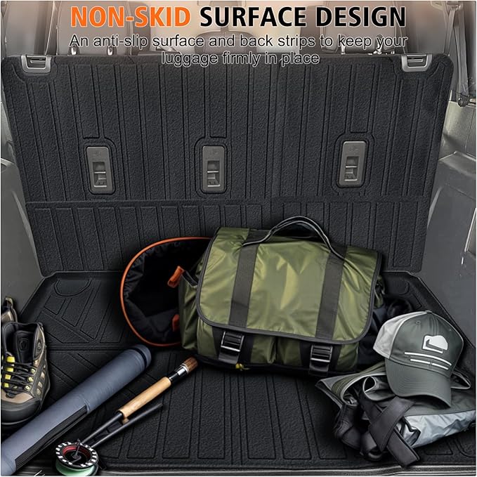 All Weather Car Floor Mats Cargo Liner with Backrest Mat for Ford Bronco 4 Door 2025 2024-2021(Not for Bronco Sport), TPE Rubber Liners Full Set Automotive Mats for 2025 Bronco Accessories