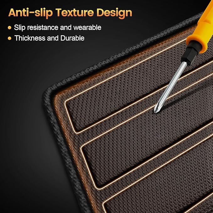 Sze Cargo Mat with Backrest Mats for Volkswagen VW Atlas 2018-2024 2025 (Not for Cross Sport) Trunk Mat TPE Seats Back Mat All Weather Cargo Liner VW Atlas Accessories (Cargo Mat+Backrest Mat)