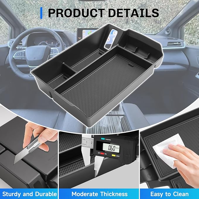 SXCY for 2025 Toyota Sienna Center Console Organizer [Not for Console w/Cool Box] for 2021-2025 Toyota Sienna Accessories 2021-2025 Sienna Armrest Console Organizer 2024 2025 Sienna Console Tray