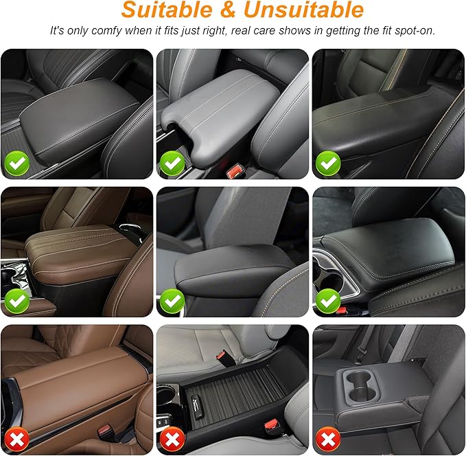 Armrest Cover for Car Fit for Jeep Gladiator - Center Console Cover with Cup Holders and 2 Storage Pockets(Beige)