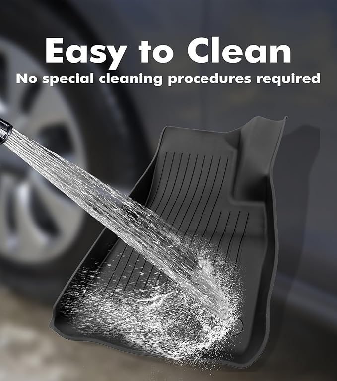 PM Auto Set of 3 Floor All-Weather TPE Floor Mats Liner Carpet for 2017-2023 Tesla Model 3 Except Highland, Essential Tesla Accessories for Model 3