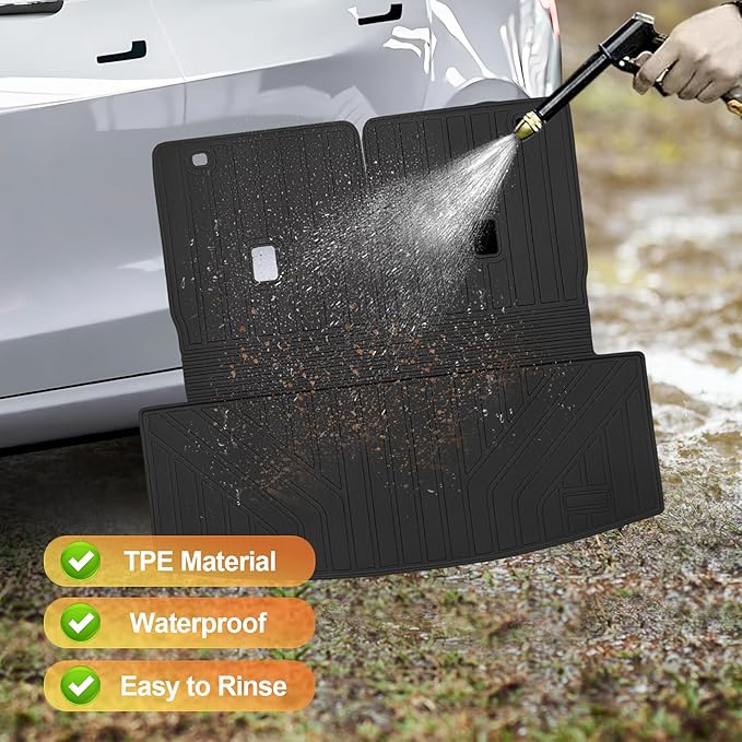 Sze Cargo Mat with Backrest Mats for 2020-2025 Ford Explorer Trunk Mat TPE Seats Back Mat All Weather Cargo Liner for Ford Explorer Accessories (Cargo Mat+Backrest Mat)