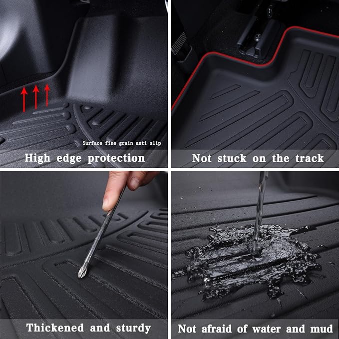 Floor Mats & Cargo Mat for 2018-2024 Toyota Camry FWD Model(Not Fit for AWD & Hybrid), TPE All Weather Protection Anti-Slip 2 Rows Car Floor Liners with Trunk Mat, Black