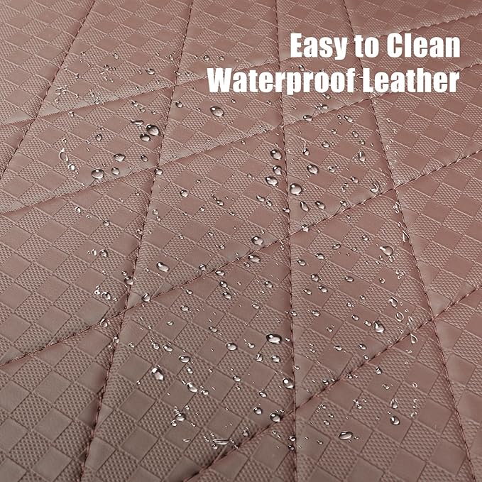 EKR Custom Floor Mats for Tesla Model 3 2024-2025, Front & 2nd Row Luxury Car Floor Mat Fit Model 3 2024 2025 - Leatherette Floor Liners(Brown)