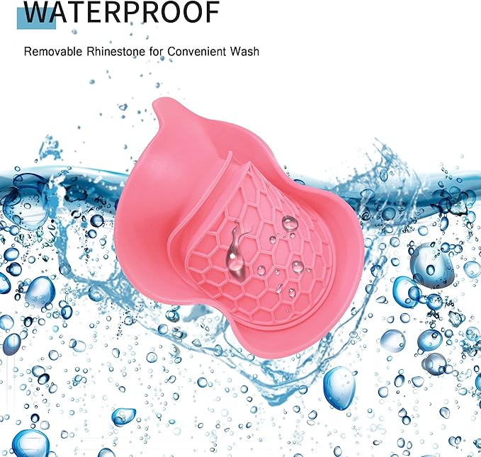 Amooca Car Cup Coaster Universal Non-Slip Cup Holders Bling Crystal Rhinestone Car Interior Accessories 4 Pack Peach Pink