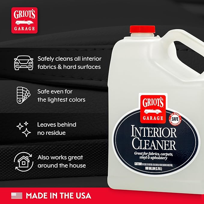 Griot's Garage Interior Cleaner Spray for Car Seats, Carpet, Upholstery Fabric, Floor Mat, Vinyl, Dashboard, Ideal for Truck, SUV, RV, Boat, and More, 11105, 1 Gallon (128 Fl Oz)