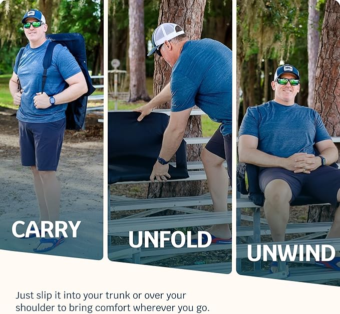 Alpcour Heated Massage Reclining Stadium Seat for Bleachers – Wide Bleacher Chair with Back Support and Cushion, Armrests, Large Pockets, and Multiple Safety Features – Best Stadium Seats Chairs