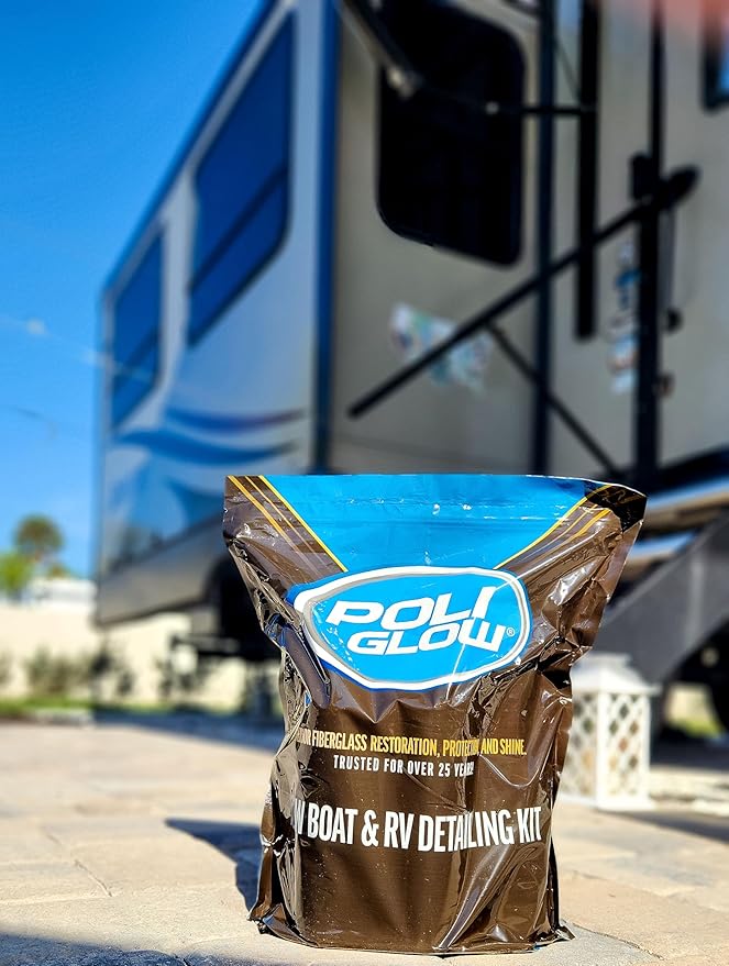 Poli Glow® 16 oz Vehicle Detailing Kit – All-in-One Cleaner & Protectant Set for Cars, Boats & RVs – Includes Interior, Exterior, Leather & Ceramic Detailers + Microfiber Towels – 7-Piece Kit