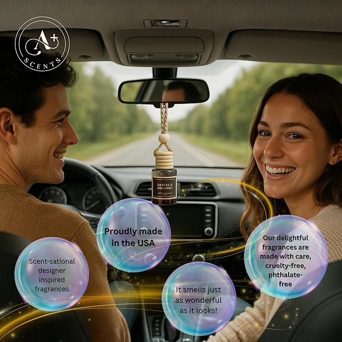 M.A.N Car Hanging Diffuser, Your Car will Smell Like the Sexiest Man Alive! - 12ml, Hanging Air Freshener for Automobile and Home - Lasts up to 60 days - Luxury Perfume | A+ Scents