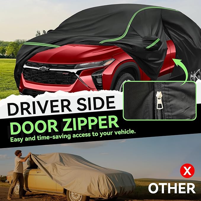 Car Cover fits Honda CR-V 2007-2025, SUV Size, 6 Layers Waterproof All Weather Protection, Sun UV Rain Snow Resistant with Windproof Straps & Reflective Design