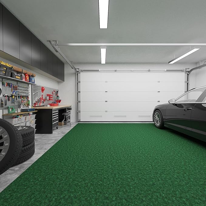 Ottomanson 6'6" x 18' Hallway Runner with Scraper Pile - Extra Durable Non-Slip Rug Mat for Indoor & Outdoor Use - Ideal for Kitchen, Entryway & Garage - High-Traffic Carpet, Green