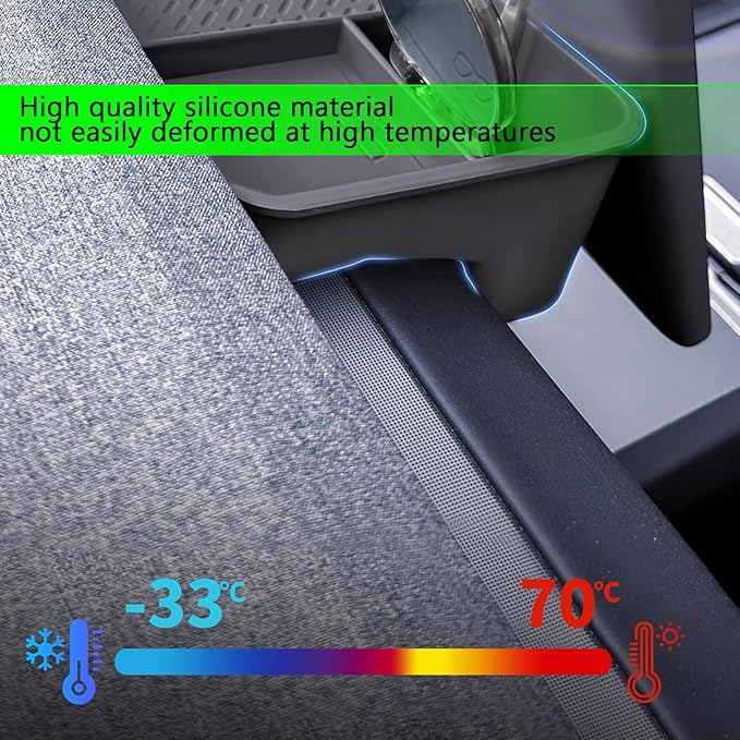 yhcdsea for 2024-2025 Tesla Model 3 Highland and 2025 Tesla Model Y Center Console Organizer Behind Screen Storage Box Dashboard Hidden Tray Interior Accessories(Model 3 Highland/Model Y Juniper)