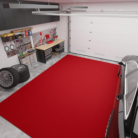 Ottomanson 6'6" x 16' Hallway Runner with Scraper Pile Extra Durable Non-Slip Rug Mat for Indoor & Outdoor Use - Ideal for Kitchen, Entryway, Patio & Garage - High-Traffic Carpet, Red