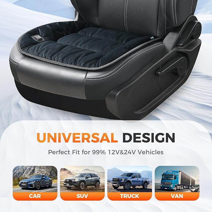 FLORICH Universal Front Seat Coves for Car Bottom Seat Cushion Cover Comfortable Anti-Slip Car Interior Covers for Automotive Cars SUV Truck Van, 1 Piece, Black