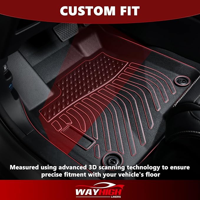 Wayhigh-for Mazda 3 Sedan 2019-2025 (Only fit Sedan) All Weather Floor Mats and Cargo Liner Set TPE Car Mats Waterproof Heavy Duty Rubber Floor Liners Mazda 3 Accessories