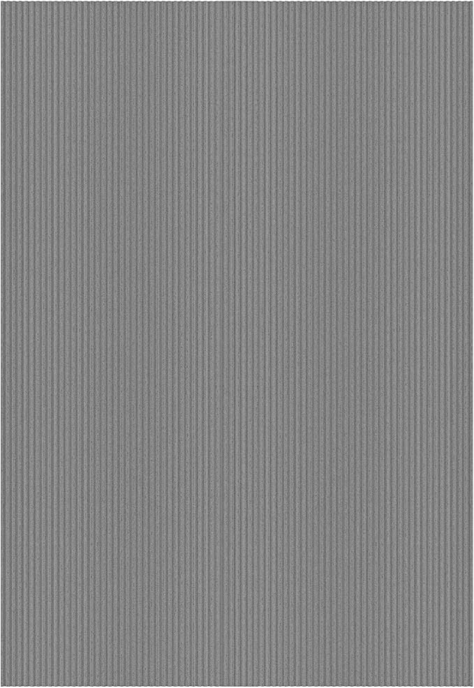 Ottomanson 6'6" x 7' Mud Mat Area Rug Scraper Carpet - Non-Slip, Dirt Trapping for Indoor & Outdoor Use - Ideal for Entryway, Garage, Kitchen, Patio & High-Traffic Areas, Gray