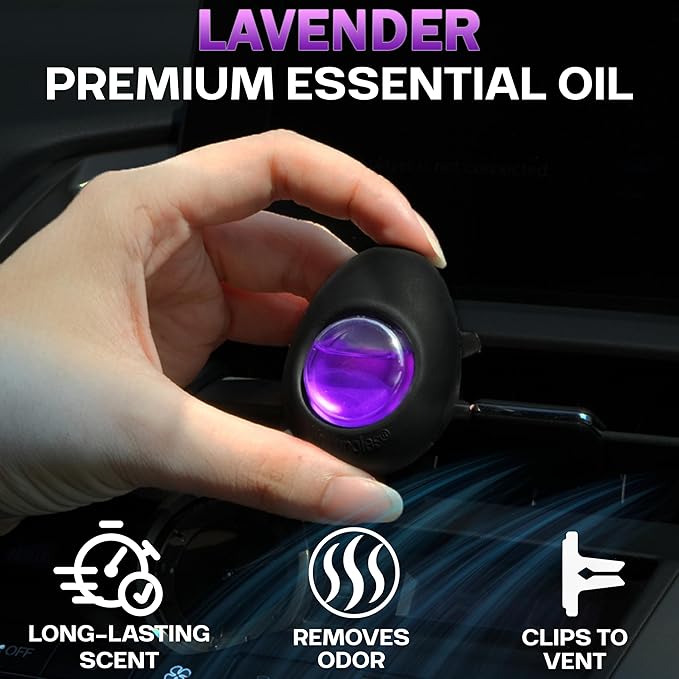 Air Jungles Car Air Freshener Vent Clip 3 Count, Lavender Scent, 4 ml Each, Long-Lasting Car Odor Eliminator, Easy Clip-On Design, Up to 90 Days Freshness for Cars, Trucks, and SUVs