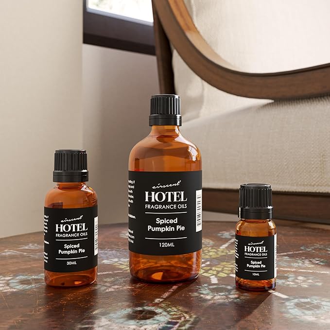 AirScent Spiced Pumpkin Pie Holiday Diffuser Oil - Premium Pumpkin Spice Holiday Fragrance Oil for Ultrasonic and Waterless Diffusers and Crafting - 30ml, 1 fl oz Glass Dropper Bottle