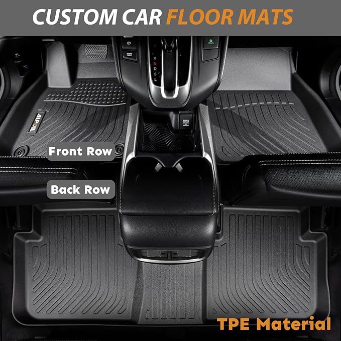 AIPOIL® Floor Mats for 2015-2025 Jeep Renegade Fits 1st & 2nd Row TPE All Weather Anti-Slip Floor Liners Full Set Custom Car Mats Accessories, Black