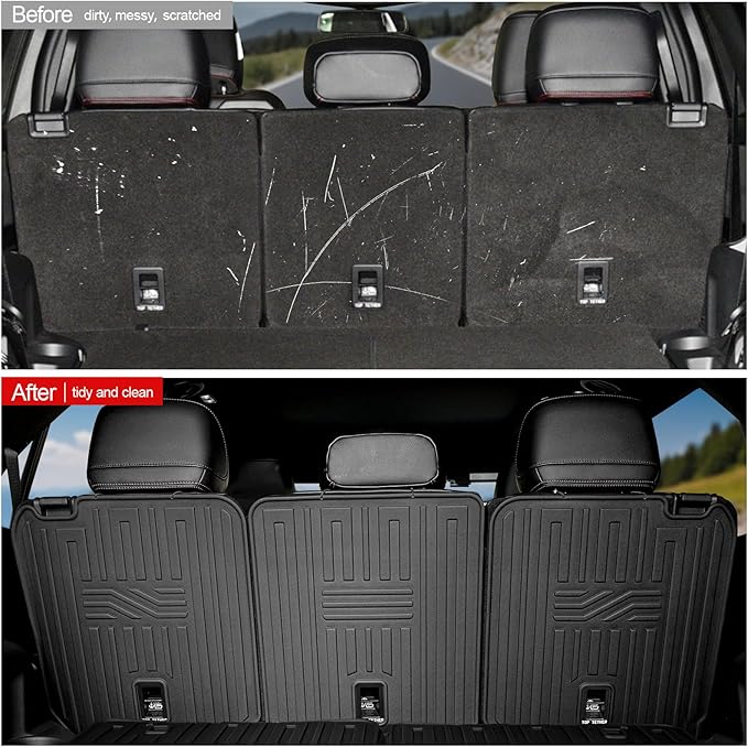 Kick Mats for 2020-2025 Ford Explorer, 2nd Row All-Weather TPE Seat Back Covers Backrest Mats for 2024 2025 Ford Explorer ST Accessories (7 Passenger Only)