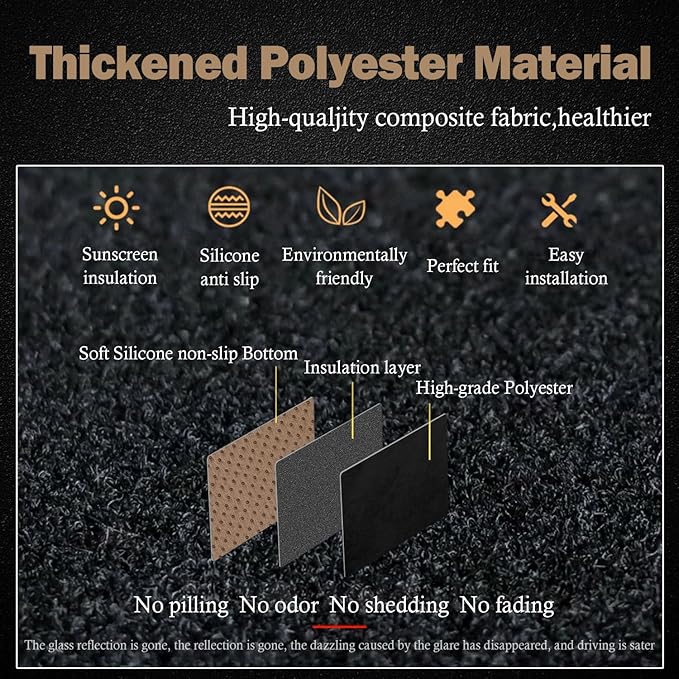 KEYOOG Dashboard Cover Dash Mat Fit for to-yota Tundra 2021-2014 (Without Center Speaker and HUD Models),Car Dash Board Mat Anti-Glare Carpet,Non-Slip Pad Sunshield Protector (Black)