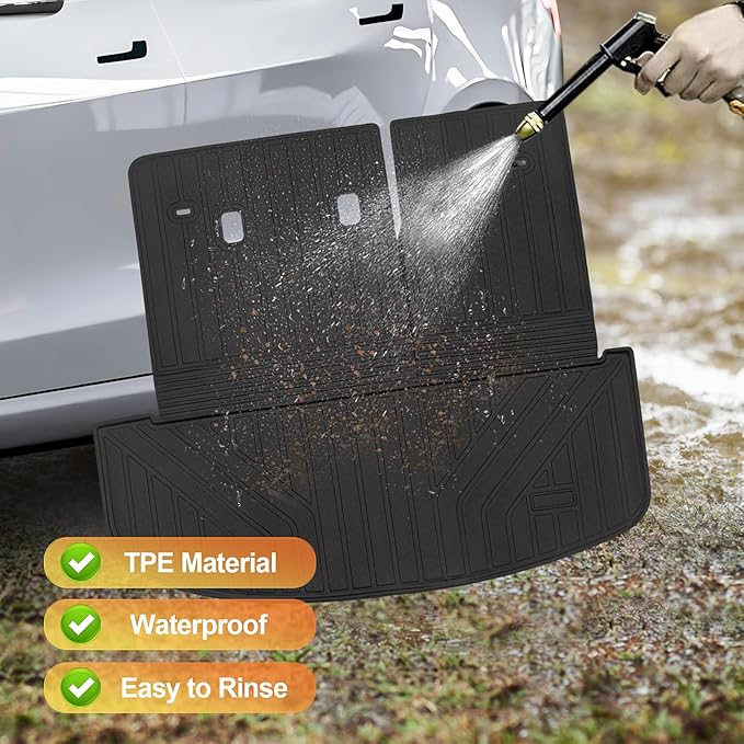 Sze Cargo Mat with Backrest Mats for 2020-2025 Kia Telluride Trunk Mat TPE Seats Back Mat All Weather Cargo Liner for Kia Telluride Accessories (Cargo Mat+Backrest Mat)