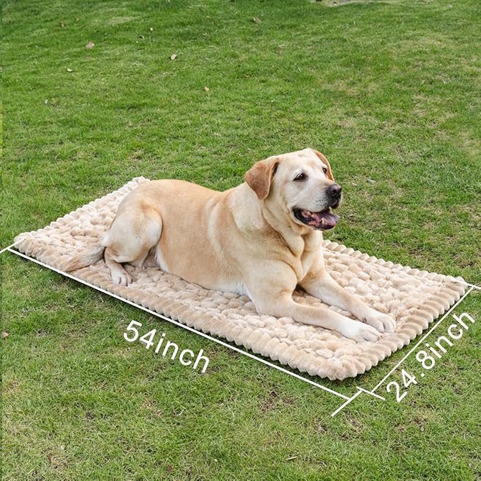Non-Slip Dog Bed Mat for Car, Fuzzy Backseat Pet Mat, Travel Pet-Friendly Seat Cover for Cars, Compatible with Backseat Extenders and Seat Protectors 24.8x54 inch