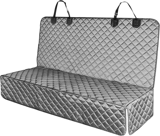 PETICON Waterproof Scratchproof Pet Bench Seat Covers for Cars, Trucks, SUVs, Nonslip Durable Back Seat Cover for Dogs, Washable Backseat Protection, Gray