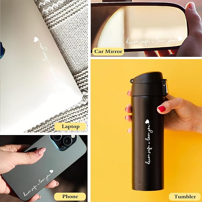 3X drive safe Decal, Rearview Mirror Car Mirror Accessories, Rearview Accessories, Laptop Decals, Cute Car Stickers by Comasol (White)