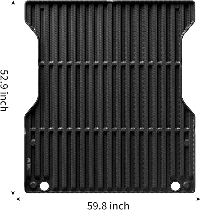 WEIZE Truck Bed Mat for Toyota Tacoma 2024-2025(5 ft,60.3in), All Weather Protection TPE Truck Bed Liner Durable Easy Clean Black