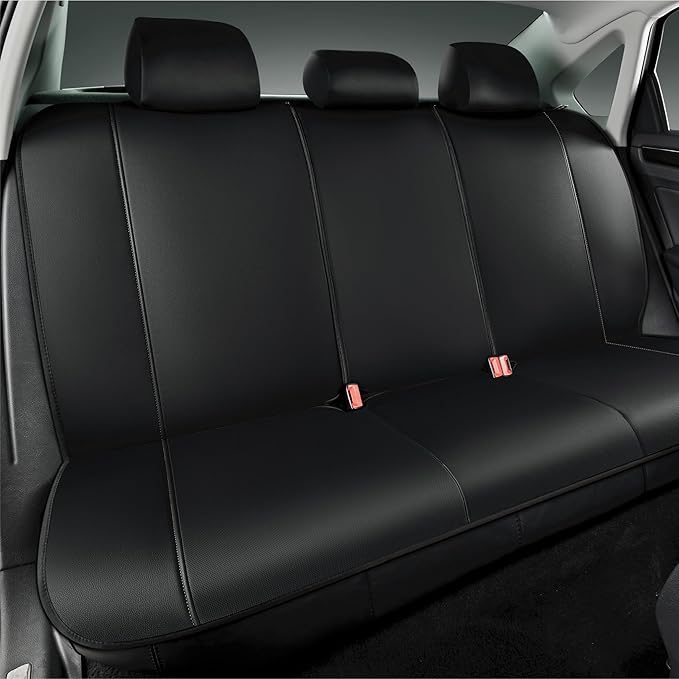 Road Comforts Car Seat Covers, Breathable Leather Seat Covers, Car Seat Covers Full Sets Airbag Compatible, Automotive Seat Covers for Most Cars, Vans, Trucks, SUV - Beige