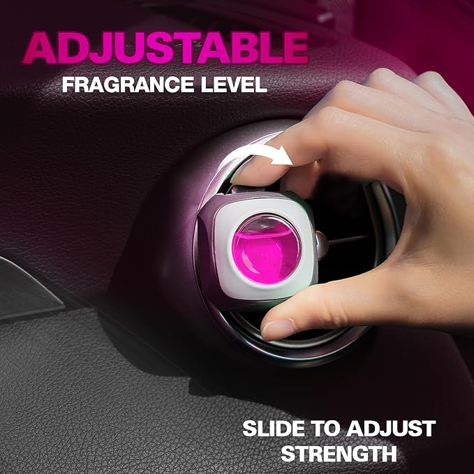 Air Jungles Flora Bliss Scent Car Air Freshener Clip, 6 Vent Clips, 4ml Each, Long Lasting Air Freshener, Up to 180 Days Car Refresher Odor Eliminator