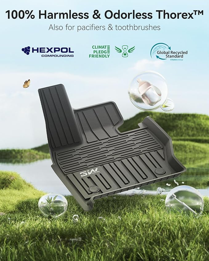 3W Floor Mats Fit Range Rover Sport 2023 2024 2025(Not for Range/Land Rover Discovery Sport) TPE All Weather Custom Fit for Land Rover Sport 1st and 2nd Row Car Liners Black