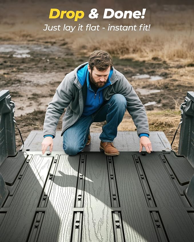 3W Bed Mat for Ford F-150 (5.5FT) 2015-2024 2025 Truck Bed (Include F150 Lightning 2024 2023 2022) All Weather Protector TPE Car Bed Liner Accessories Black