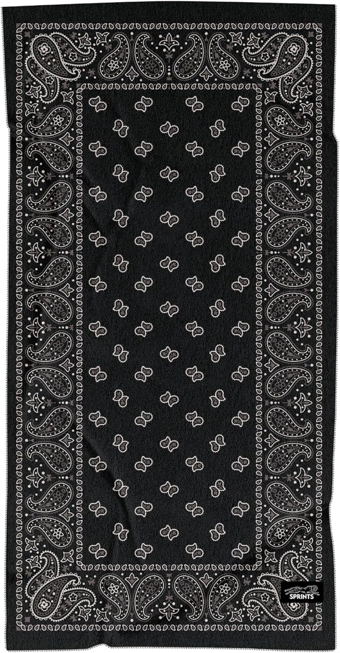 Sprints Athletic Running Towel, Full-Sized, Car Seat Cover - Performance Microfiber (Paisley Probs)