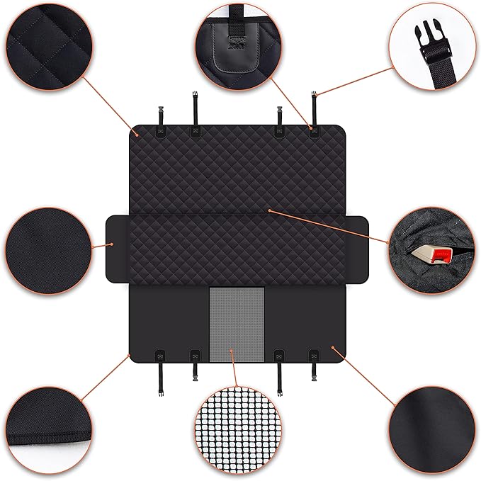 GXT Dog Back Seat Cover Protector for Cars SUV and Trucks with Mesh Window, Scratchproof Nonslip and Waterproof Material