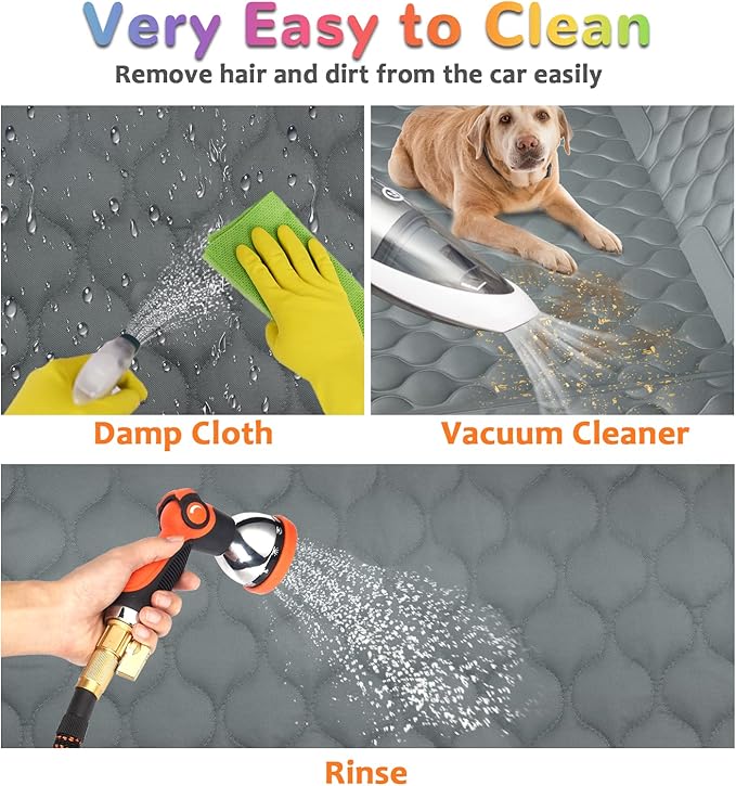 URPOWER Dog Car Seat Cover for Back Seat - Waterproof Bench Seat Cover Fits Middle Armrest for Cars, SUVs & Small Trucks, Nonslip Backseat Dog Covers Rear Seat Protector for Pets and Child